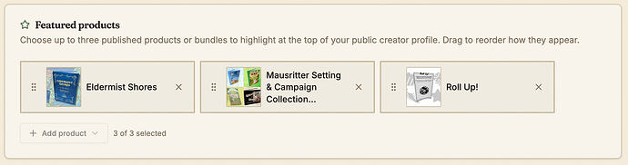 Creator featured products