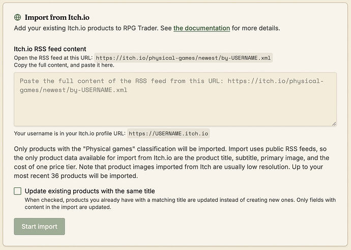 Bulk import: Itch