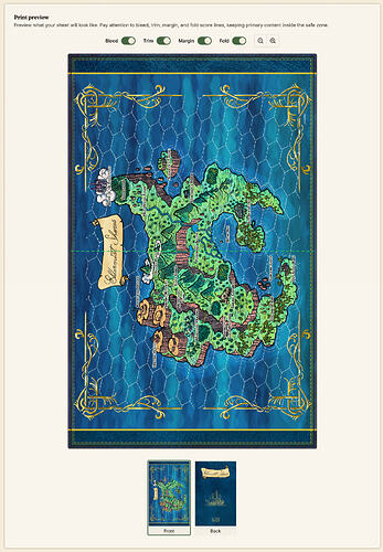Accessories print preview example (large sheet)