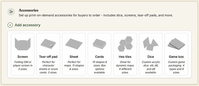 Accessories options